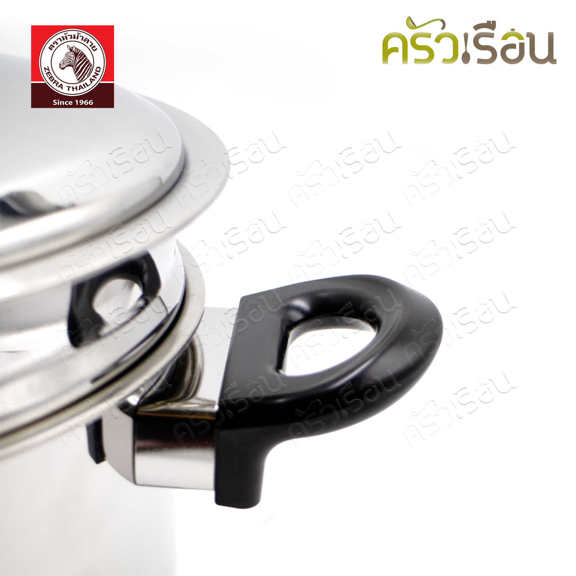 Zebra หม้อหุงต้ม 22 ซม. ทรงสูง แถมชั้นนึ่ง ตราหัวม้าลาย 163715 หม้อทรงสูง หม้อทรงลึก หม้อนึ่ง ซึ้ง เล็ก