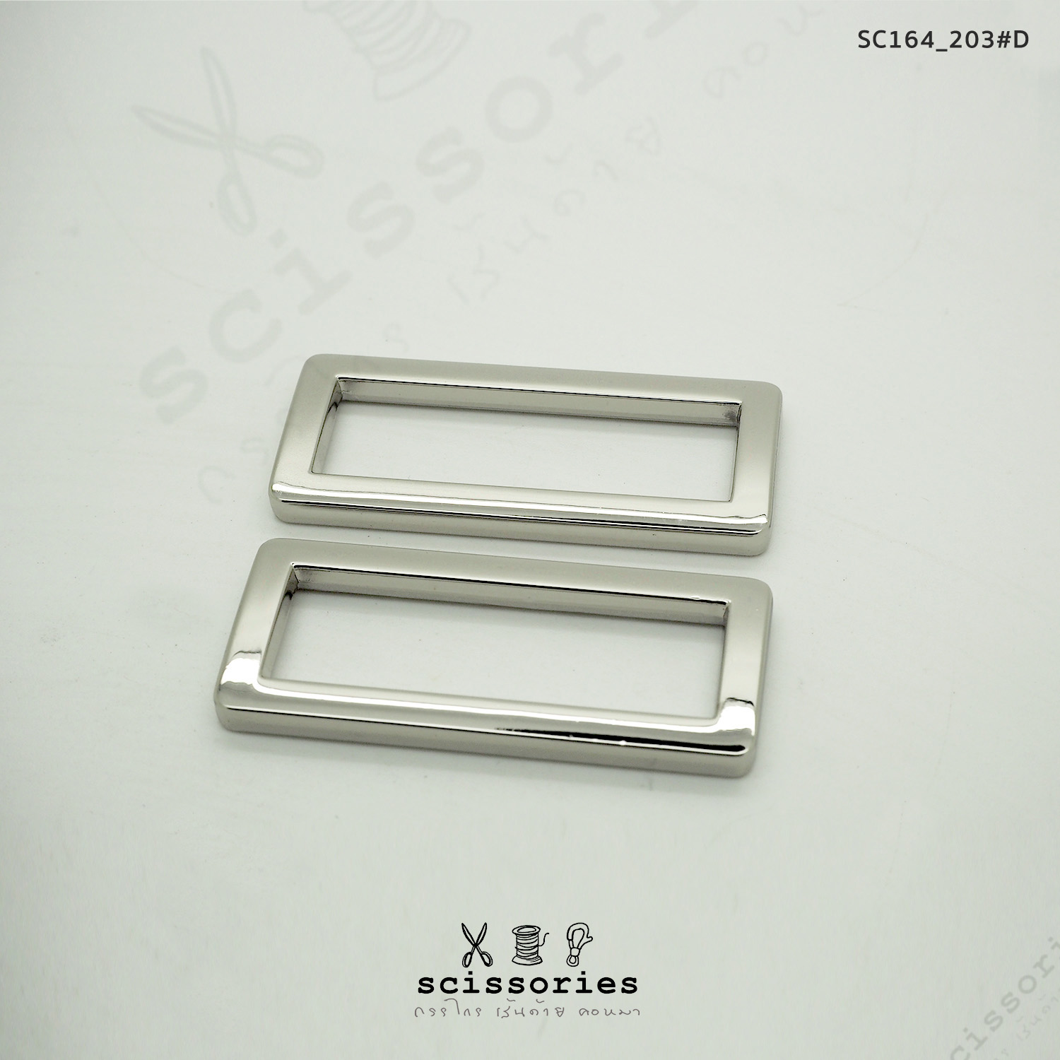 สี่เหลี่ยม 1.5 นิ้ว สีเงิน Silver/2ตัว