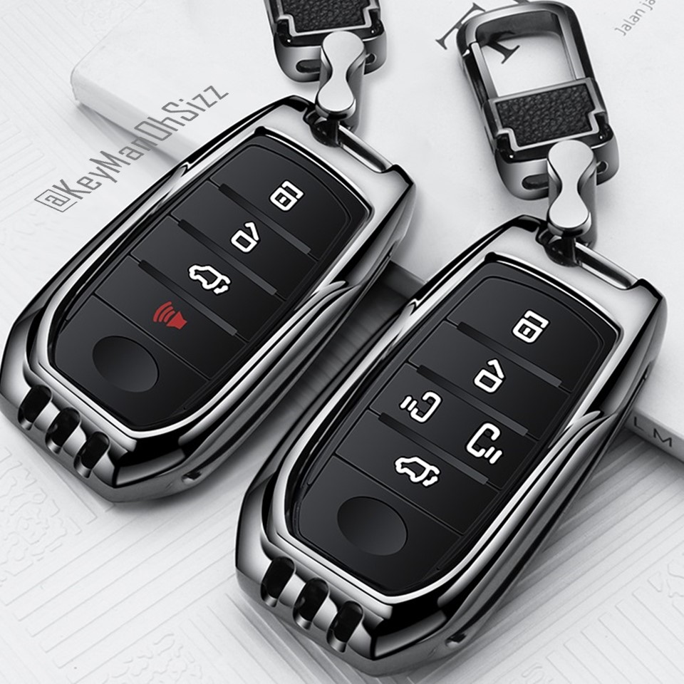 เคสโลหะรีโมทรถฟอร์จูนเนอร์ Toyota Full Package (Alloy Up Grade 3D Silicone Push button Guard) Toyota Key Sets Model Alphard, Majesty, All New Toyota Fortuner Smart Key รุ่น 4 ปุ่ม และ 5 ปุ่ม