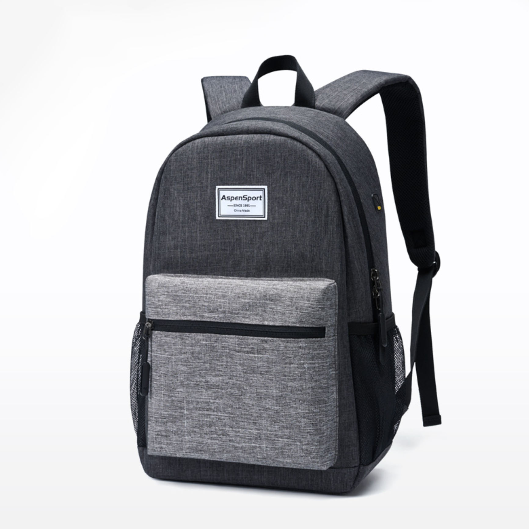 AspenSport Backpack Laptop กระเป๋าสะพายหลัง กระเป๋าโน๊ตบุ๊ค 14-16 นิ้ว กระเป๋าเดินทาง รุ่น AS-B81 ขนาด ดำ-เทา