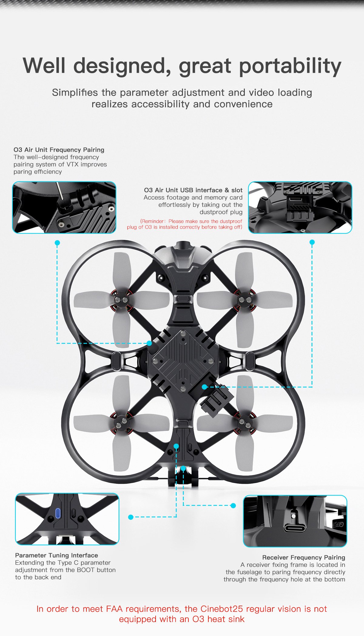 [D25-2] GEPRC Cinebot25 S HD DJI O3 / No CAM Quadcopter ของเล่นบังคับวิทยุ RTF