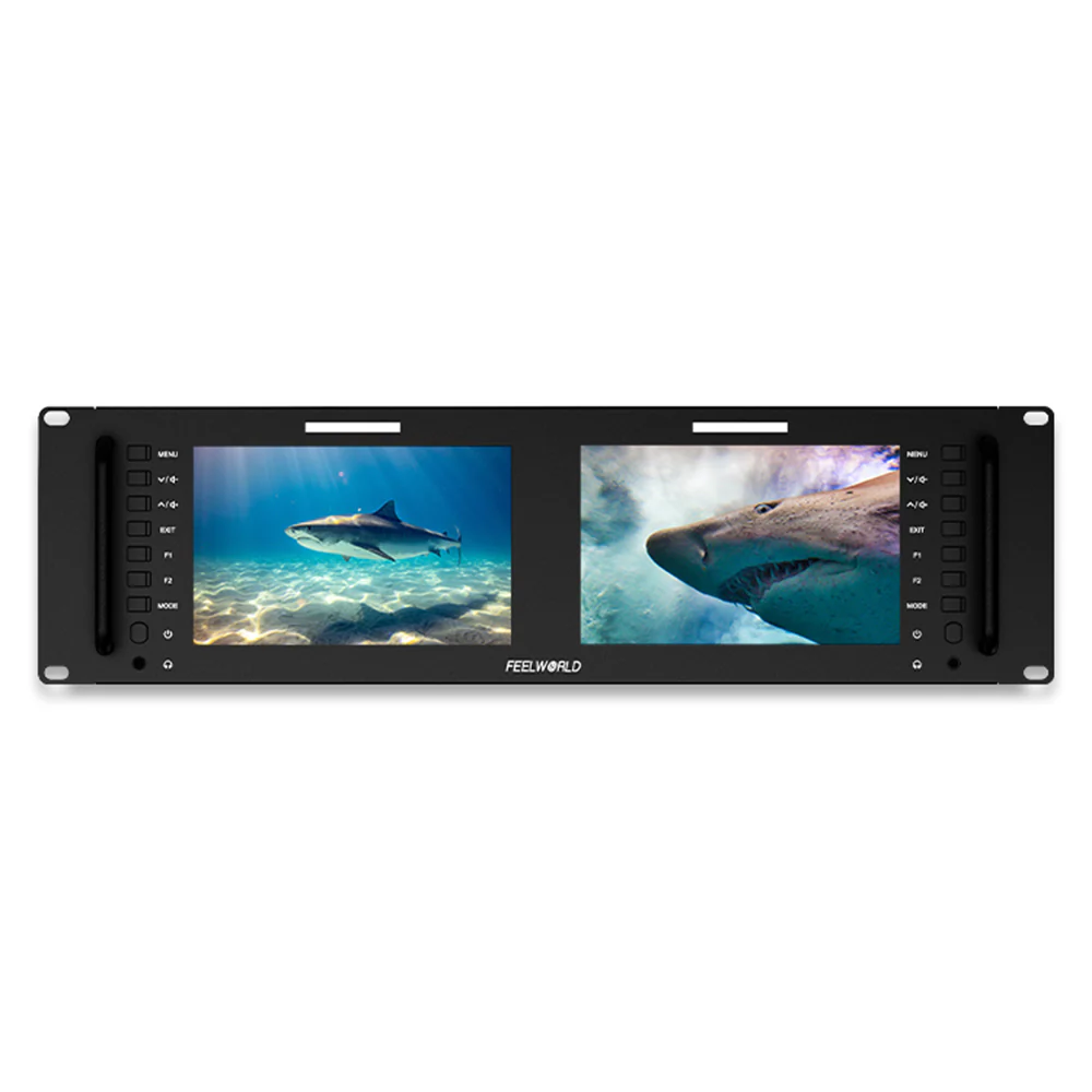 FEELWORLD D71 PLUS-H Dual 7 นิ้ว 3RU HDMI Rack Mount Monitor พร้อมรูปคลื่นและ LUT