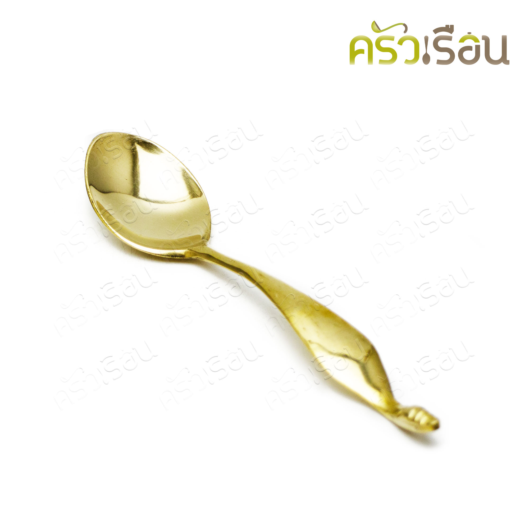 BRASS ช้อนข้าวแช่ ทองเหลือง 3.5 x 16 ซม.