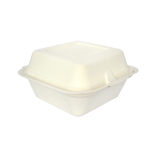 GRACZ ยกลัง กล่องเบอร์เกอร์ B003 ขนาด 6 นิ้ว 600 มล. 500 ใบ ไบโอชานอ้อย