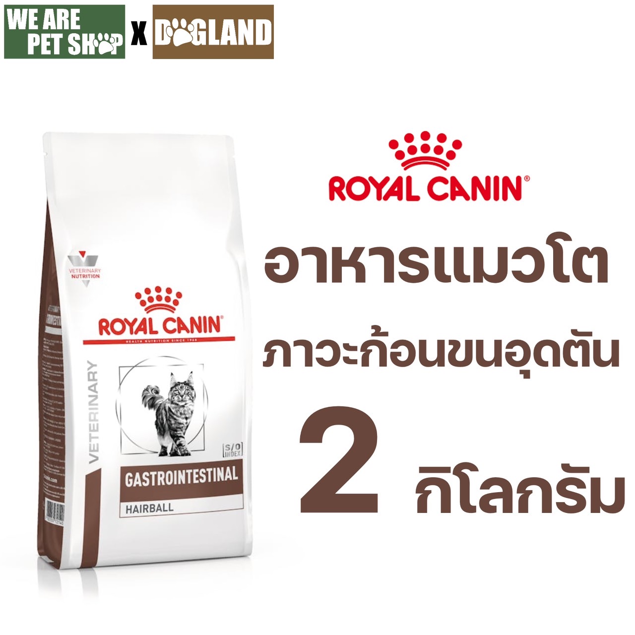 Gastro Hairball อาหารแมวสำหรับแมวโต ที่มีภาวะก้อนขนอุดตัน อายุ 1 ปีขึ้นไปเม็ด 2 กก.