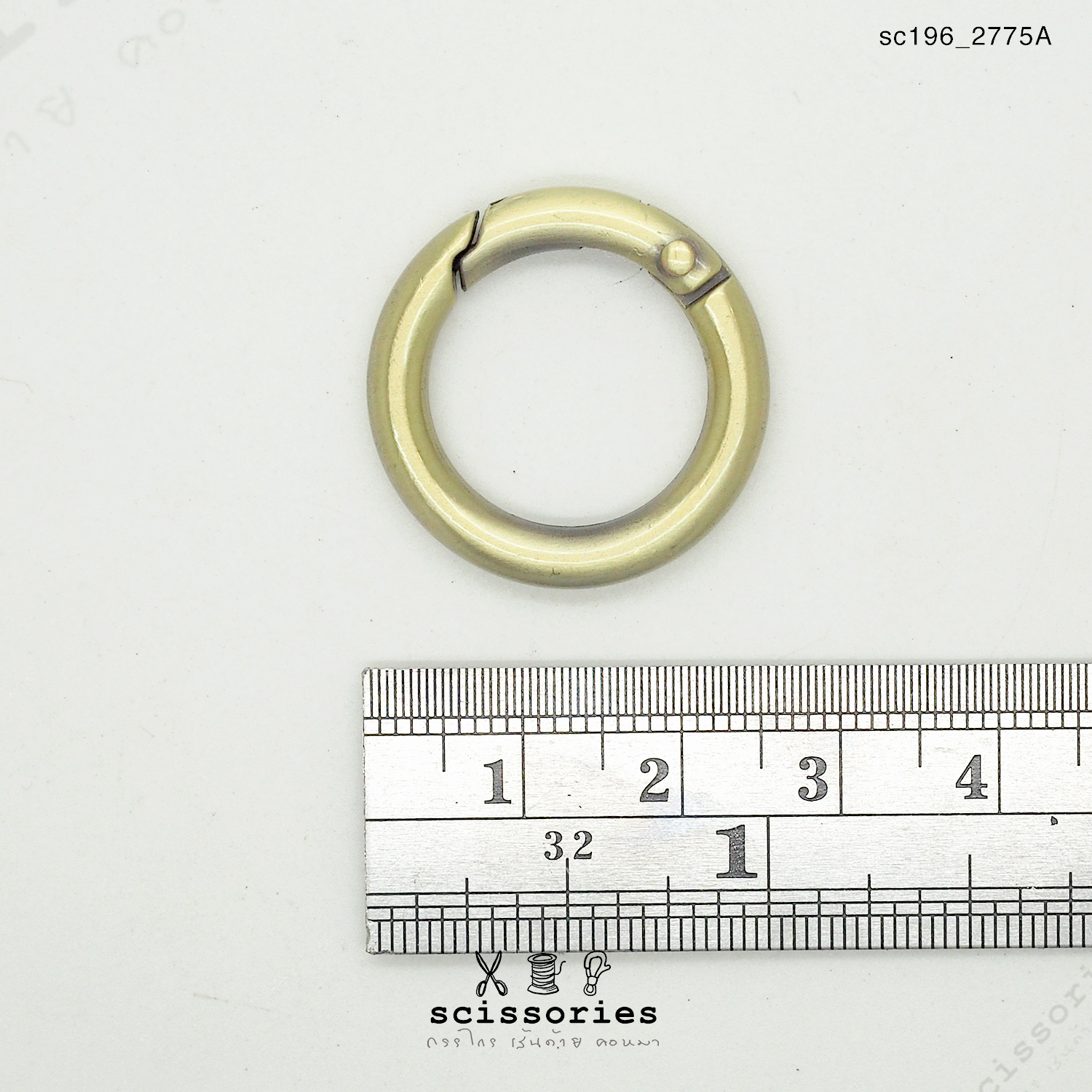 ห่วงกลม สีเหลืองปัด 2ตัว ขนาด 1.7 cm.