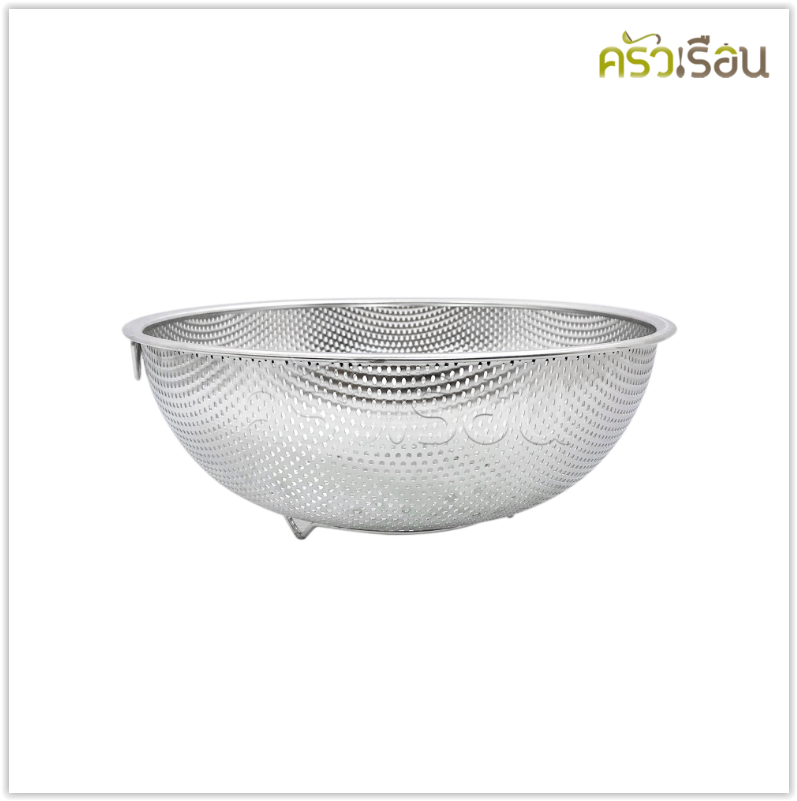 US ตะกร้ากลม สเตนเลส มีรู รุ่น RS ราคาต่อใบ [ ตะกร้าล้างผัก ชามล้างผักมีรู กะละมังมีรู ]