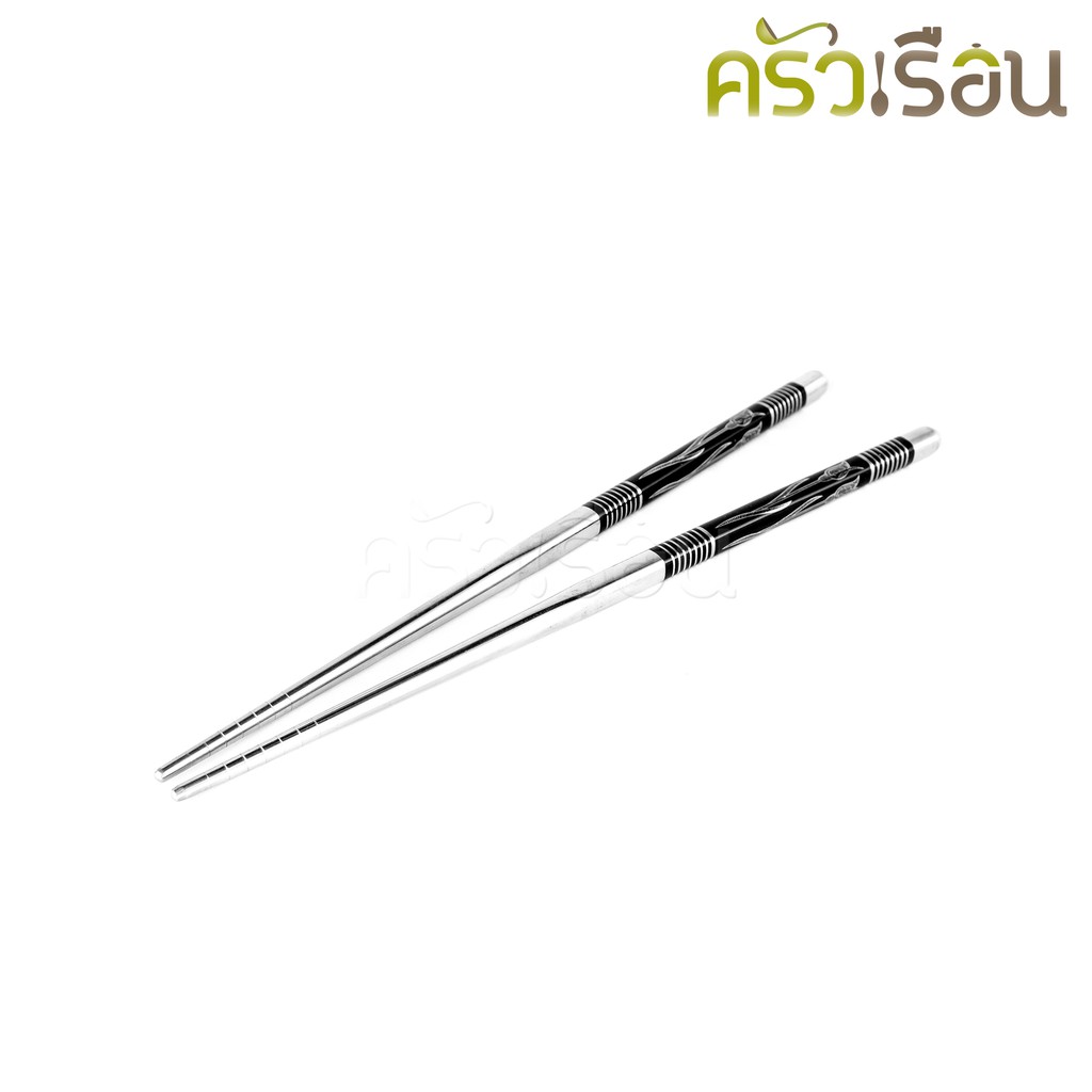 Double Apples - ชุดช้อน + ตะเกียบสเตนเลส คละลาย ตราแอปเปิ้ลคู่