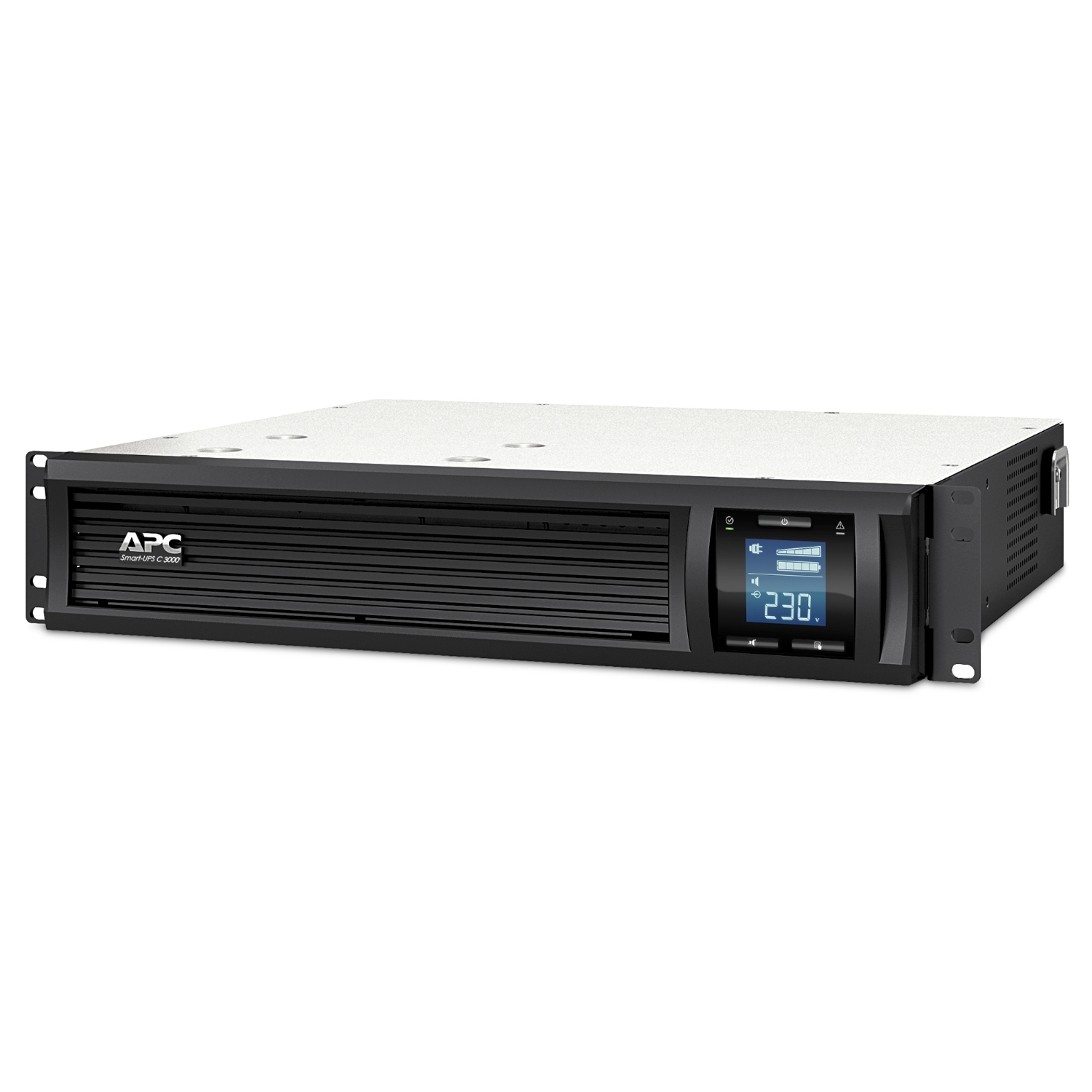 APC Smart-UPS C, Line Interactive, 3kVA, Rackmount 2U, 230V, 8x IEC C13+1x IEC C19 outlets, USB and Serial communication, AVR, Graphic LCD SMC3000RMI2U