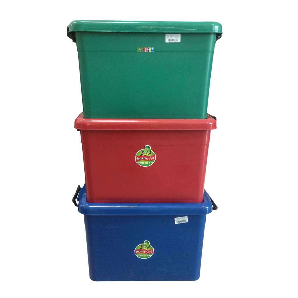 Big One กล่องพลาสติก พร้อมฝา มีล้อ สีปกติ 55 ลิตร 53 x 41 x 34 ซม. # 10-247