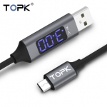 TOPK D-Line2 Micro USB Cable Voltage and Current Display Data Sync USB Cable For Samsung Xiaomi Huawei Microusb Cable