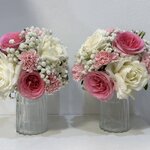 แจกันดอกไม้สดโทนชมพู ราคาต่อแจกัน