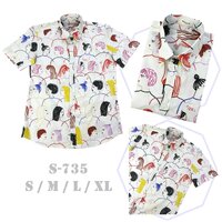 S-735 ลายเส้นขาวเทา
