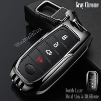 สีเทา (Grey Chrome) 4 ปุ่ม Buckle Key Chain