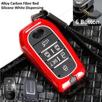 สีแดงเคฟล่า ปุ่มสีขาว (Alloy Carbon Fiber Red/ 6 Button White Dispensing)