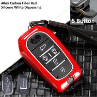 สีแดงเคฟล่า ปุ่มสีขาว (Alloy Carbon Fiber Red/ 5 Button White Dispensing)