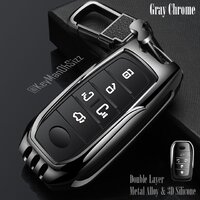 สีเทา (Grey Chrome) 5 ปุ่ม ฺBuckle Key Chain