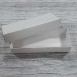 กล่องฝาครอบ กล่องของขวัญ กล่องอเนกประสงค์ ขนาด 9 x 22.5 x 4.5 ซม. สีขาว (แบบฝาทึบ) ราคา 290 บาท ต่อแพ็ค (20 ใบ)