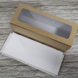 กล่องเค้กโรล กล่องแยมโรล กล่องคัพเค้ก กล่องเค้ก กล่องขนม ขนาด 10.0 x 26.0 x สูง 10.5 ซม.สีคราฟท์น้ำตาลอ่อน ราคา 305 บาท/ 20 ใบ