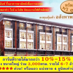 ขาย/เปิดรับจอง อพาร์ทเม้นท์เพื่อการพาณิชย์ทรัพย์ทวีคูณ เมืองเอก ปทุมธานี ใกล้มหาวิทยาลัยรังสิต 9 คูหา ขนาด 27 ตรว/ห้อง รหัส F3