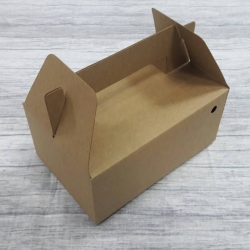 กล่องหูหิ้ว กล่องขนม กล่องซาลาเปา กล่องเบเกอรี่ กล่องคุ๊กกี้ กล่องอาหาร ขนาด 10 x 15.2 x สูง 6.8 ซม.สีคราฟท์น้ำตาล ราคา 140 บาทต่อแพ็ค (20ใบ)