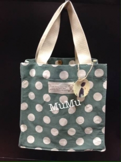 กระเป๋าผ้าสะพายข้าง Mumu ลายขาวเทา