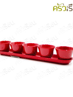Superware [ ราคาตามตัวเลือกสินค้า ] ถาดชา ถ้วยชา เมลามีน สีแดง C525-2 T6087-12 ถาดน้ำชา ถ้วยน้ำชา ไหว้เจ้า