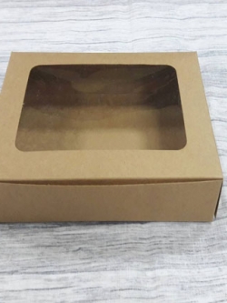 กล่องขนม กล่องบราวนี่ ล่องทาร์ตไข่ กล่องชิฟฟ่อน ขนาด 12.5 x 15.8 x 4 ซม.สีคราฟท์น้ำตาลเข้ม ราคา 135 บาทต่อแพ็ค (20 ใบต่อแพ็ค)