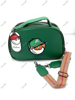 Pouch bag Malbon (+Strap) PU material Dark-green Color