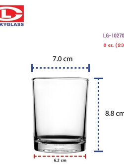 LUCKY GLASS [ ราคาต่อโหล ] แก้วน้ำ ล็อค 8 ออนซ์ Catering Tumbler LG-102708 (27) แก้วใส แก้ว ถ้วยน้ำ แก้วน้ำบุฟเฟ่ แก้วน้ำโรงแรม