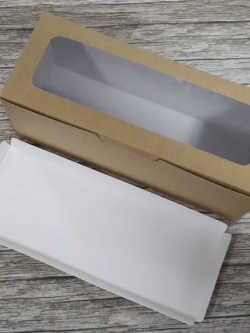 กล่องเค้กโรล กล่องแยมโรล กล่องคัพเค้ก กล่องเค้ก กล่องขนม ขนาด 10.0 x 26.0 x สูง 10.5 ซม.สีคราฟท์น้ำตาลอ่อน ราคา 305 บาท/ 20 ใบ