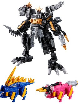 Bandai MiniPla Kamitsuki Gattai Kyoryuzin Dark Ver & Stegotchi & Dorikera 4570117918360 (Plastic Model)