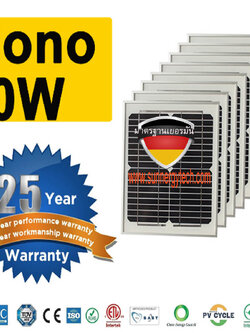 แผงโซล่าเซลล์ชนิดโมโน 10W Monocrystalline silicon