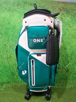 (Genuine) Golf Bag Travel BOYEA One (New version) 4 wheels สีเขียวเข้ม-ขาว *Free Cover Protector