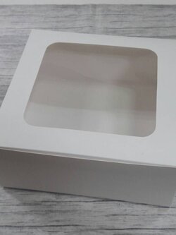 กล่องเค้ก กล่องเค้ก 2 ปอนด์ กล่องขนม กล่องเบเกอรี่ กล่องคัพเค้ก สีขาว 24.5x24.5x10ซม. ราคา 340 บาทต่อแพ็ค (20ใบ)