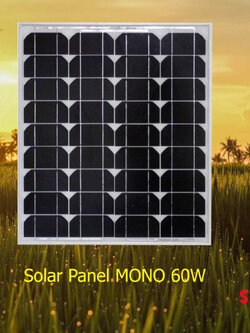 แผงโซล่าเซลล์โมโน 60 วัตต์