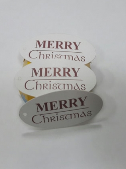 ป้ายเทศกาล Merry Christmas ลายน้ำตาล ป้ายของวัญ ป้ายห้อยสินค้า