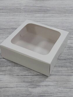 กล่องบราวนี่ กล่องชิฟฟ่อน กล่องช๊อกโกแลต กล่องพาย กล่องขนมเปี๊ยะ สีขาว กว้าง15.0 x ยาว 15.0 x สูง 5.0 ซม. ราคา 140 บาทต่อแพ็ค (20ใบ)