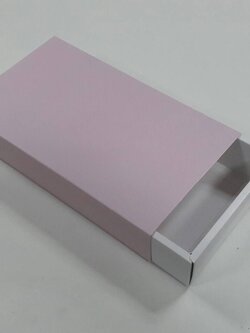 กล่องสไลด์ กล่องของขวัญ กล่องของที่ระลึก กล่องอเนกประสงค์ กล่องของใช้ กล่องฝาสไลด์สีชมพูโอรส ขนาด 12.5x21.5x4.0 ซม. ราคา 375 บาท (20 ใบ ต่อแพ็ค)