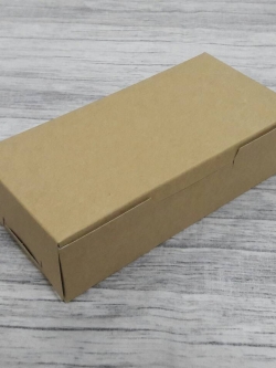 กล่องขนม กล่องชิฟฟ่อน กล่องช้อคโกแล็ต กล่องคุ๊กกี้ กล่องไม่มีหน้าต่าง (ฝาทึบ) ขนาด 9x18x4.5ซม. สีคราฟท์น้ำตาลอ่อน (ราคา 110 บาทต่อแพ็ค (20 ใบ)