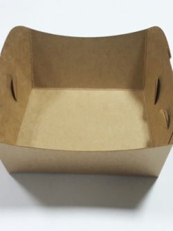 ถาดใส่ขนม/ถาดขนมปัง/ถาดชิม/ถาดอาหารฟู้ดเกรดคราฟท์น้ำตาล กว้าง 10.5 x ยาว 9.2 x สูง 4.2 ซม.