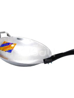 จรเข้ 3D - กระทะ อลูมิเนียมหล่อ ขัดเงา ด้ามดำ กระทะด้าม