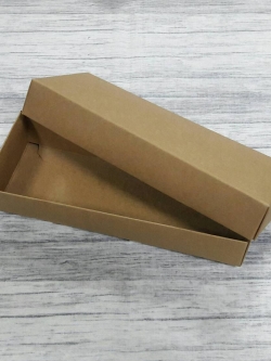 กล่องของขวัญ กล่องฝาครอบ ขนาด 7.5*19.5*3.5 ซม. กล่องของที่ระลึก กล่องอเนกประสงค์ กล่องของใช้ กล่องใส่ผ้าไหม สีคราฟท์น้ำตาลเข้ม ราคา 285 บาท/20 ใบ
