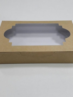 กล่องทาร์ตไข่ 8 ชิ้น กล่องบราวนี่ กล่องชิฟฟ่อน กล่องช๊อกโกแลต กล่องพาย กล่องขนมเปี๊ยะ สีคราฟท์น้ำตาลอ่อน ขนาด 14x26x4 ซม. ราคา 190 บาทต่อแพ็ค(20ใบ)