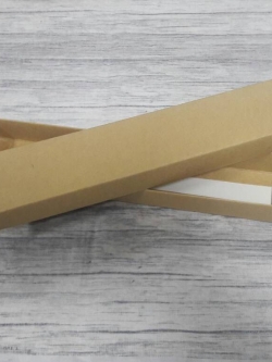 กล่องฝาครอบ กล่องของขวัญ กล่องใส่ตะเกียบ สีคราฟท์น้ำตาลอ่อน 23.4*4.4*2.5 ซม. ราคา 180 บาทต่อแพ็ค (20 ใบ)