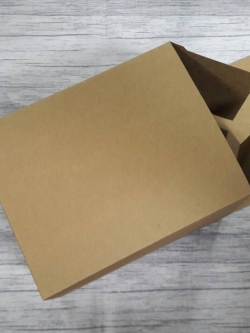 กล่องของขวัญ กล่องอเนกประสงค์ กล่องแบบฝาหัว-ท้ายก้นขัด กล่องของที่ระลึก กล่องเครื่องสำอางค์ กล่องของใช้ สีคราฟท์น้ำตาลเข้ม ขนาด 13x16xสูง20 ซม. ราคา 370 บาทต่อแพ็ค (20 ใบ)