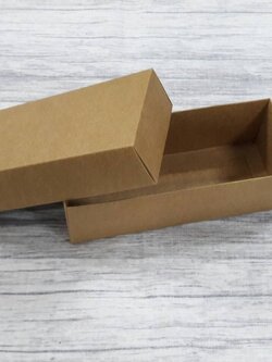 กล่องของขวัญ กล่องฝาครอบ กล่องของที่ระลึก กล่องอเนกประสงค์ กล่องของใช้ กล่องขนมมาการอง ขนาด 6.5x16.5x5.5 ซม.สีคราฟท์น้ำตาลเข้ม ราคา 240 บาทต่อแพ็ค(20 ใบ)