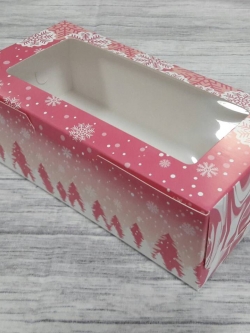 กล่องขนม กล่องเค้ก กล่องคัพเค้ก กล่องชิฟฟ่อน กล่องช้อคโกแล็ต กล่องคุ๊กกี้ กล่องอเนกประสงค์ ลายชมพู ขนาด 10.5x20.5x6.5 ซม.มีหน้าต่างพลาสติก ราคา 165 บาทต่อแพ็ค (20 ใบ)