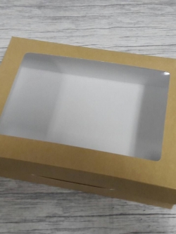 กล่องขนม กล่องบราวนี่ กล่องขนมเปี๊ยะ กล่องอเนกประสงค์ ขนาด 17.0x23.5x6.5 ซม.สีคราฟท์น้ำตาลอ่อน (มีหน้าต่างพลาสติก) ราคา 280 บาท ต่อแพ็ค(20ใบ)