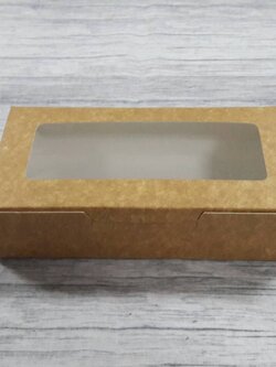 กล่องขนม กล่องเค้ก กล่องคัพเค้ก กล่องชิฟฟ่อน กล่องช้อคโกแล็ต กล่องคุ๊กกี้ ขนาด 9 x 18 x 4.5 ซม. สีคราฟท์น้ำตาลอ่อนCKB (มีหน้าต่างพลาสติก) ราคา 125 บาทต่อแพ็ค (20 ใบ)